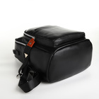 Рюкзак городской на молнии, из искусственной кожи, цвет чёрный - фото 11249189