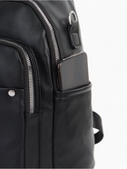 Рюкзак женский городской на молнии, с карманами, размер 28×12×35 см, чёрный - Фото 7