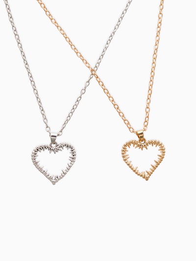Кулоны парные на цепочке «Неразлучники. Сердца с шипами», L=45 см, набор 2 шт. цвет серебро, золото