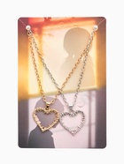 Кулоны "Неразлучники" сердца с шипами, цвет серебряно-золотой, 45 см - фото 809231866