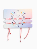 Браслет-оберег "Красная нить" набор 2 штуки, ракушка, цвет белый - фото 809301774