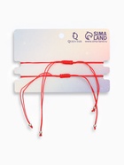 Браслет-оберег "Красная нить" набор 2 штуки, ракушка, цвет белый - фото 809301775