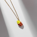 Кулон на цепочке «Прелесть», картошка, красно-жёлтый в золоте, 40 см - Фото 2