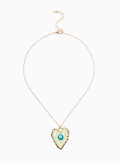 Кулон на цепочке «Прелесть», сердце, оберег, голубой в золоте, 40 см