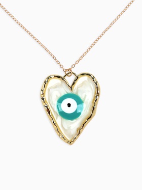 Кулон на цепочке «Прелесть», сердце, оберег, голубой в золоте, 40 см