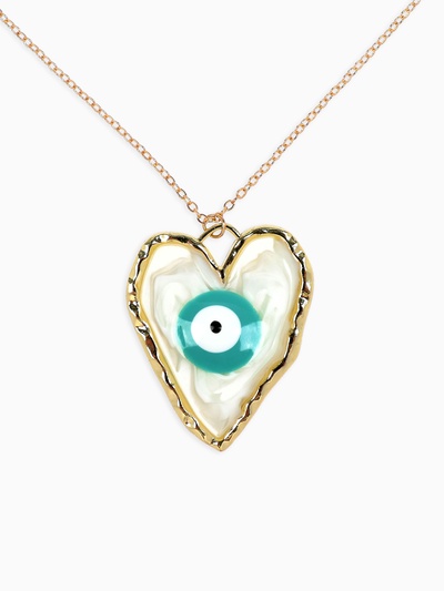 Кулон на цепочке «Прелесть», сердце, оберег, голубой в золоте, 40 см