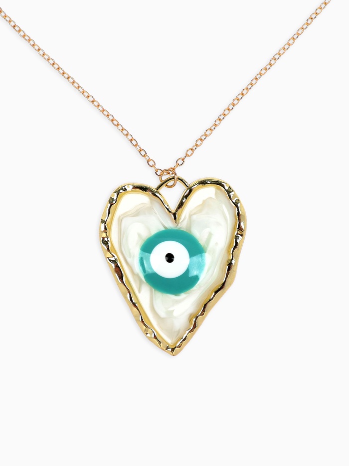 Кулон на цепочке «Прелесть», сердце, оберег, голубой в золоте, 40 см - Фото 1