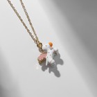 Кулон «Прелесть» пони с крыльями, цвет бело-розовый в золоте, 40 см - фото 9973991