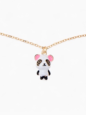 Кулон "Прелесть" панда милый, цвет бело-чёрный в золоте, 40 см