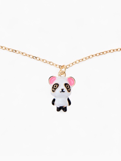 Кулон на цепочке «Прелесть», панда милый, бело-чёрный в золоте, 40 см