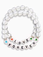 Браслеты парные «Неразлучники» бусины, love forever, белые, d=6 см - Фото 1