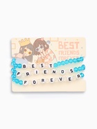 Браслеты "Неразлучники" бусины, 3 шт., best friends forever, цвет бело-голубой - фото 809301790