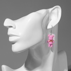 Серьги ассорти «Радость» медведи, цвет розовый в серебре - Фото 3