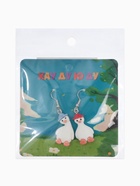 Серьги ассорти «Радость» гуси в шапках, цветные в серебре - фото 67926678