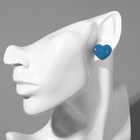 Серьги пластик «Карамель» сердце, цвет синий - Фото 2