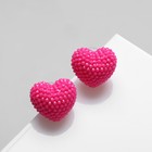 Серьги пластик «Карамель» сердце, цвет ярко-розовый - фото 321419718