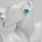 Серьги пластик «Карамель» сердце конфетти, цвет голубой - Фото 5