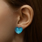 Серьги пластик «Карамель» сердце конфетти, цвет голубой - Фото 4