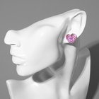 Серьги пластик «Карамель» сердце конфетти, цвет розовый - Фото 2