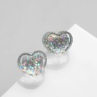 Серьги пластик «Карамель» сердце конфетти, цвет белый - Фото 2