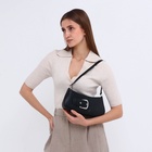 Сумка женская багет на молнии, 26×5×10.5 см, чёрная - Фото 2