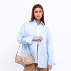 Сумка женская багет на молнии, 26×5×10.5 см, бежевая - Фото 3