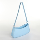 Сумка женская багет на молнии, 26×5×10.5 см, голубая - Фото 5