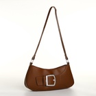 Сумка женская багет на молнии, 26×5×10.5 см, шоколадная - Фото 6