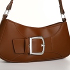 Сумка женская багет на молнии, 26×5×10.5 см, шоколадная - Фото 4