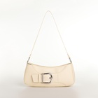 Сумка женская багет на молнии, 26×5×10.5 см, молочная - Фото 8