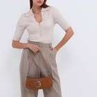 Сумка женская багет на молнии, 26×5×10.5 см, коричневая - Фото 7