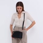 Сумка женская кросс-боди на молнии, 23×9×15 см, чёрная - Фото 7