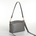 Сумка женская кросс-боди на молнии, 23×9×15 см, серая - Фото 4