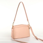 Сумка женская кросс-боди на молнии, 23×9×15 см, пудровая - Фото 3