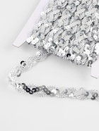 Тесьма декоративная с пайетками, 15 мм, 9,1 ± 0,5 м, цвет серебряный - Фото 1