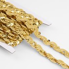 Тесьма декоративная с пайетками, 15 мм, 9,1 ± 0,5 м, цвет золотой - фото 9642129
