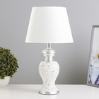 Настольная лампа "Ламина" Е14 40Вт бело-серебристый 22х22х40 см - фото 321428213