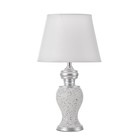 Настольная лампа "Ламина" Е14 40Вт бело-серебристый 22х22х40 см - Фото 6