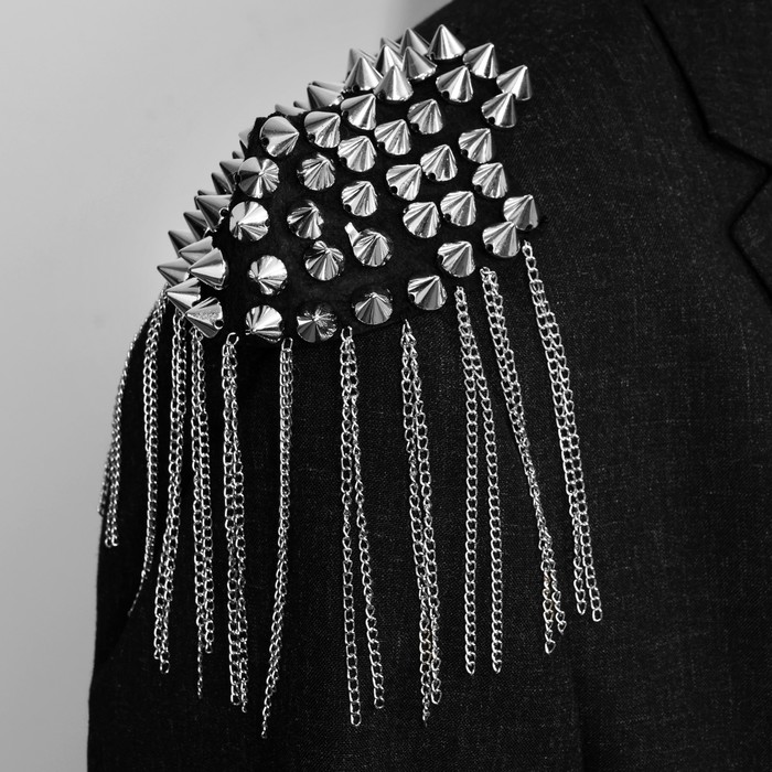 Брошь «Эполет» шипы, цвет серебро - Фото 1