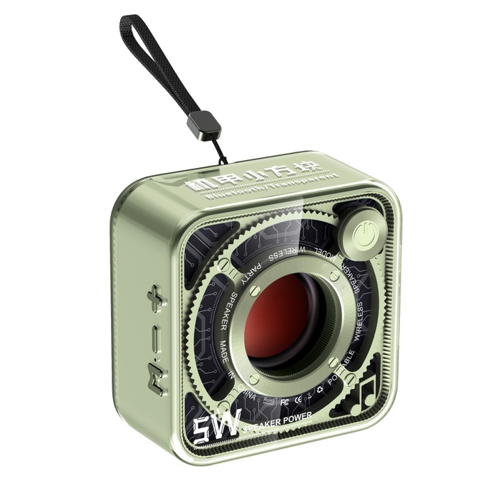 Портативная колонка DW12, 5 Вт, прозрачная, 400 мАч, зелёная - Фото 1