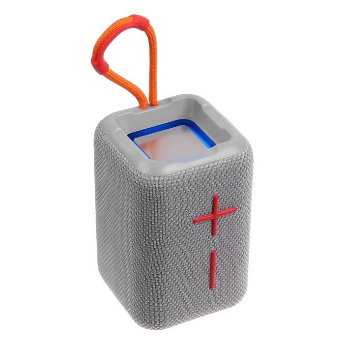 Портативная колонка F68, 5 Вт, 600 мАч, подсветка. micro SD, серая - Фото 1