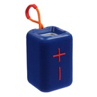 Портативная колонка F68, 5 Вт, 600 мАч, подсветка. micro SD, синяя - Фото 2
