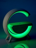 Портативная колонка - ночник BT2301, 5 Вт колонка, 10 W зарядка, 1200 мАч, подсветка, белая - Фото 15