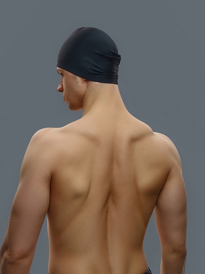 Шапочка для плавания взрослая ONLYTOP Swim, непромокаемая, тканевая, обхват 54-60 см, чёрная