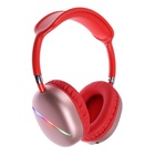 Наушники беспроводные, полноразмерные, AKZ MAX10, с шумоподавлением, с микрофоном, с подсветкой, красные - Фото 4