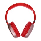 Наушники AKZ MAX10, беспроводные, полноразмерные,  микрофон, подсветка, красные - фото 9642497