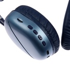 Наушники AKZ MAX10, беспроводные, полноразмерные,  микрофон, подсветка, синие - фото 9642511