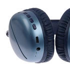 Наушники AKZ MAX10, беспроводные, полноразмерные,  микрофон, подсветка, синие - фото 9642512