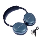 Наушники AKZ MAX10, беспроводные, полноразмерные,  микрофон, подсветка, синие - фото 9642513