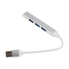 USB-разветвитель (HUB), 4 порта, кабель 10 см, серебристый - фото 9642538